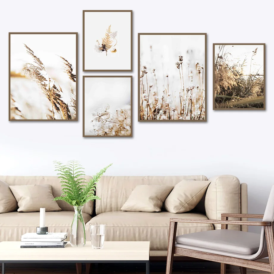 

Reed Dandelion Dead Grass Straw Pine Cone Wall Art Canvas Painting Nordic Posters And Prints Wall Pictures For Living Room Decor