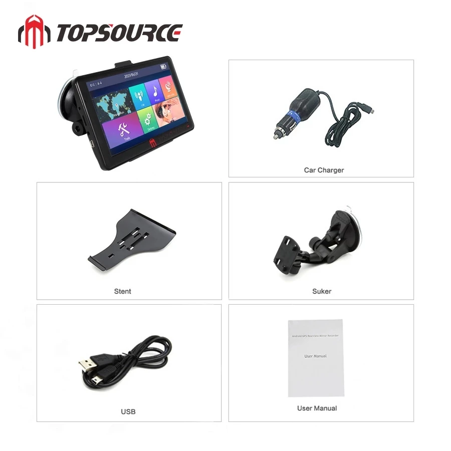 TOPSOURCE 7 дюймов с системой windows 6 0 сенсорный экран Мультимедиа Автомобильный gps