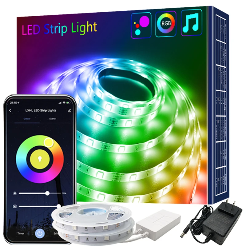 

20M&30M&40M RGB 5050 Sync WiFi LED Light Strips Music Works with Alexa and Google Assistant Alexa LED Strip Lights