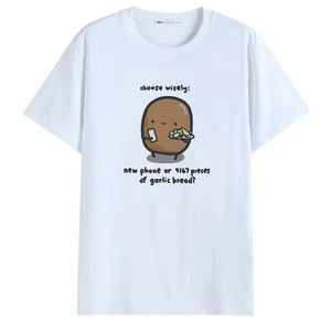 Kawaii Potato Print Casual Kindness Tee Couple Women O-NECK T-shirt Kawaii Cartoon Graphic  chic Harajuku Neck Casual retro top
