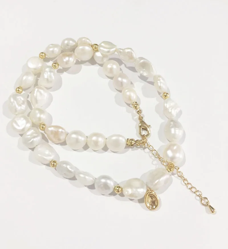 

Boho Fashion Jewelry Gothic Collar Necklace Wax Cord Metal Link Pearl Beads Earthy Collares Necklace Women Accessories