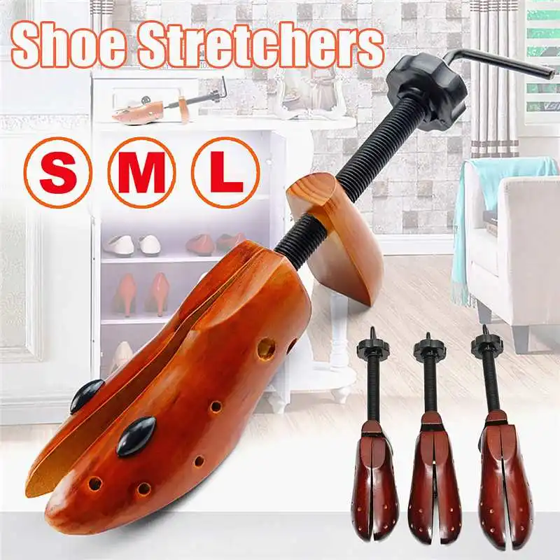 

2Pcs/Pair Shoe Tree Wood Shoes Stretcher, Wooden Adjustable Man Women Flats Pumps Boot Shaper Rack Expander Trees Size S/M/L