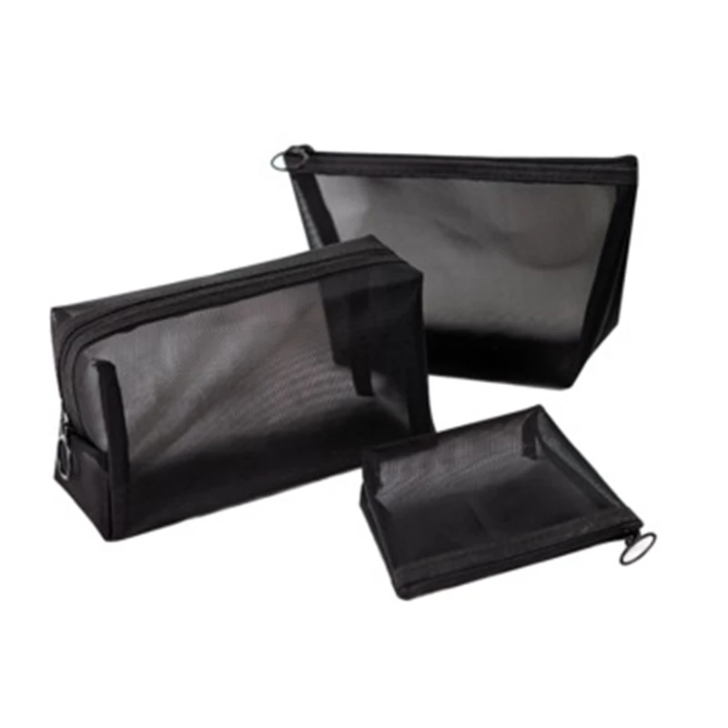 Новинка 2019 набор из 3 предметов прозрачные сетчатые сумки для макияжа сумка на