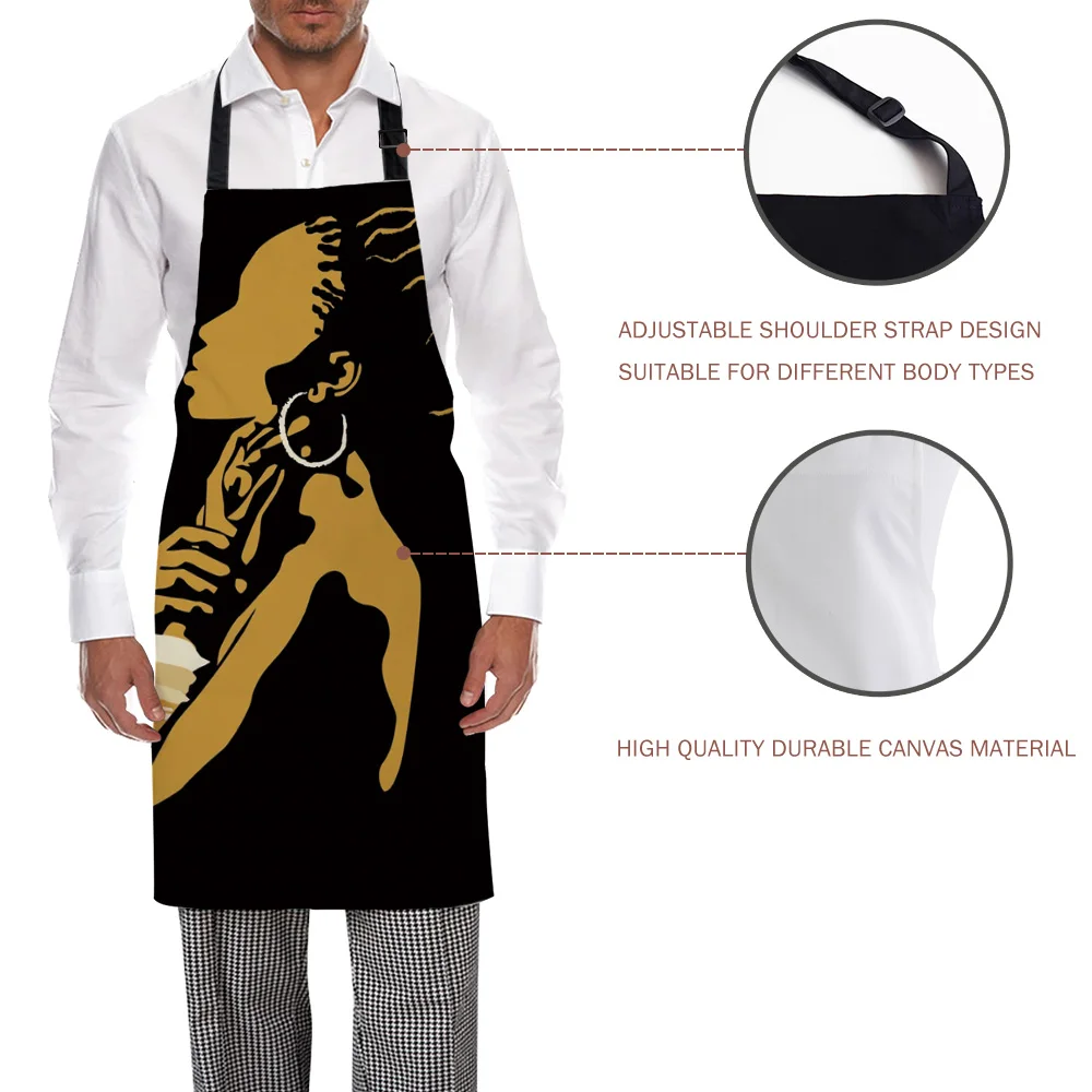 Кухонный Фартук силуэт африканских женщин без рукавов Фартуки из парусины для