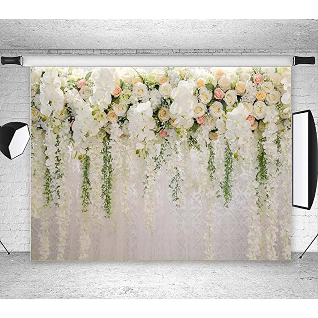 3D белые розы Цветочные фотографии фоны свадебный душ Свадебные цветы украшение
