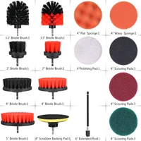 21pcs drill brush attachments set drill brush set for cleaning power scrubber pad sponge kit with extend rod for grout tiles