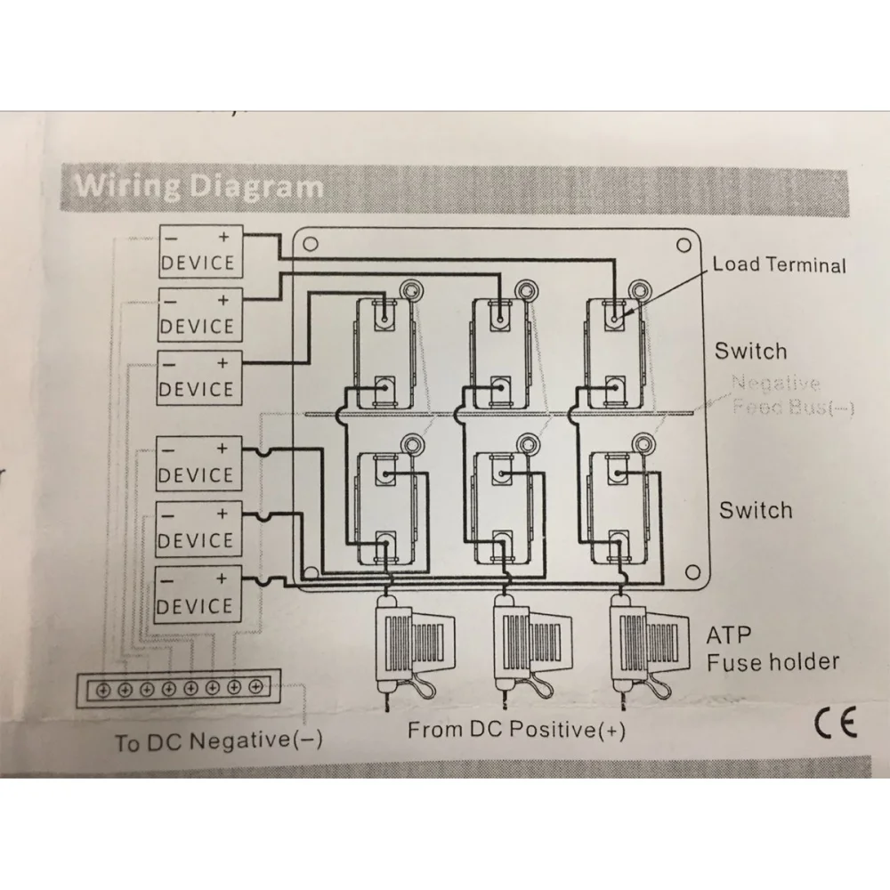 12V/24V IP66 Водонепроницаемый 6 Gang светодиодный индикатор тумблер Панель для