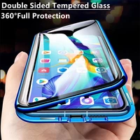 magnetic adsorption case for samsung galaxy s20 fe s21 s20 ultra note 20 10 9 8 s10 s9 s8 plus a51 a71 double sided glass cover