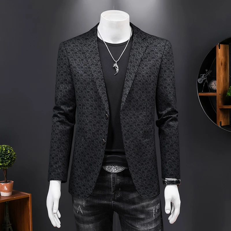 

Plyesxale Blazers For Men 2021 Casual Suit Jacket New Fashion Wedding Blazer Coats Autumn Slim Fit Brand Terno Masculino Q714