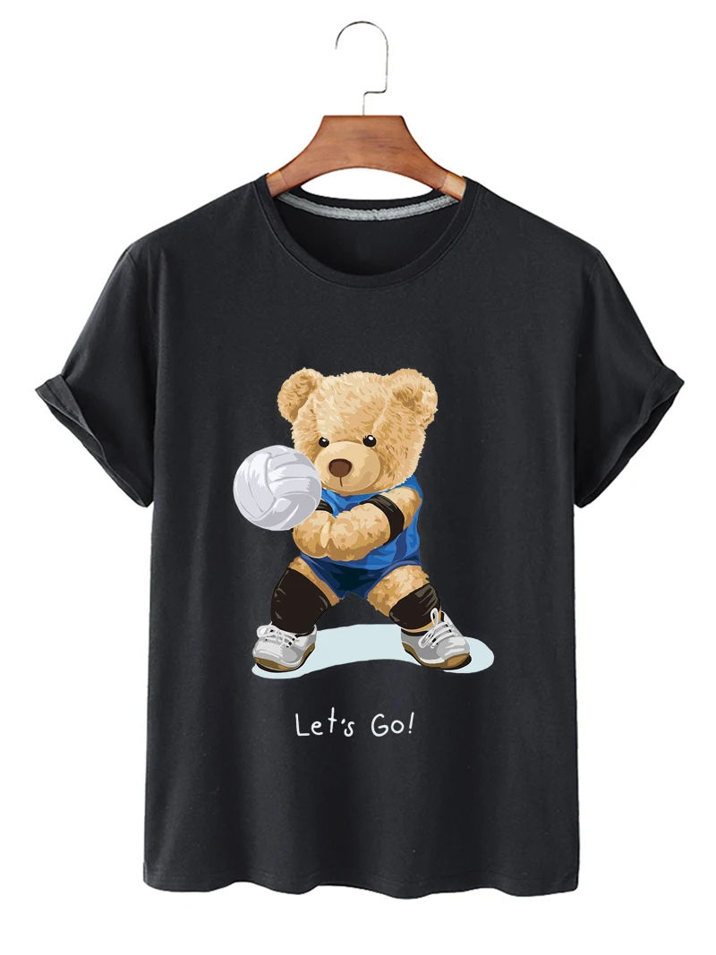

Summer Fashion Casual Plus Size Shirt Bear Graphic T Shirt Women Tops O-neck Tees Punk Funny Girls Tshirt