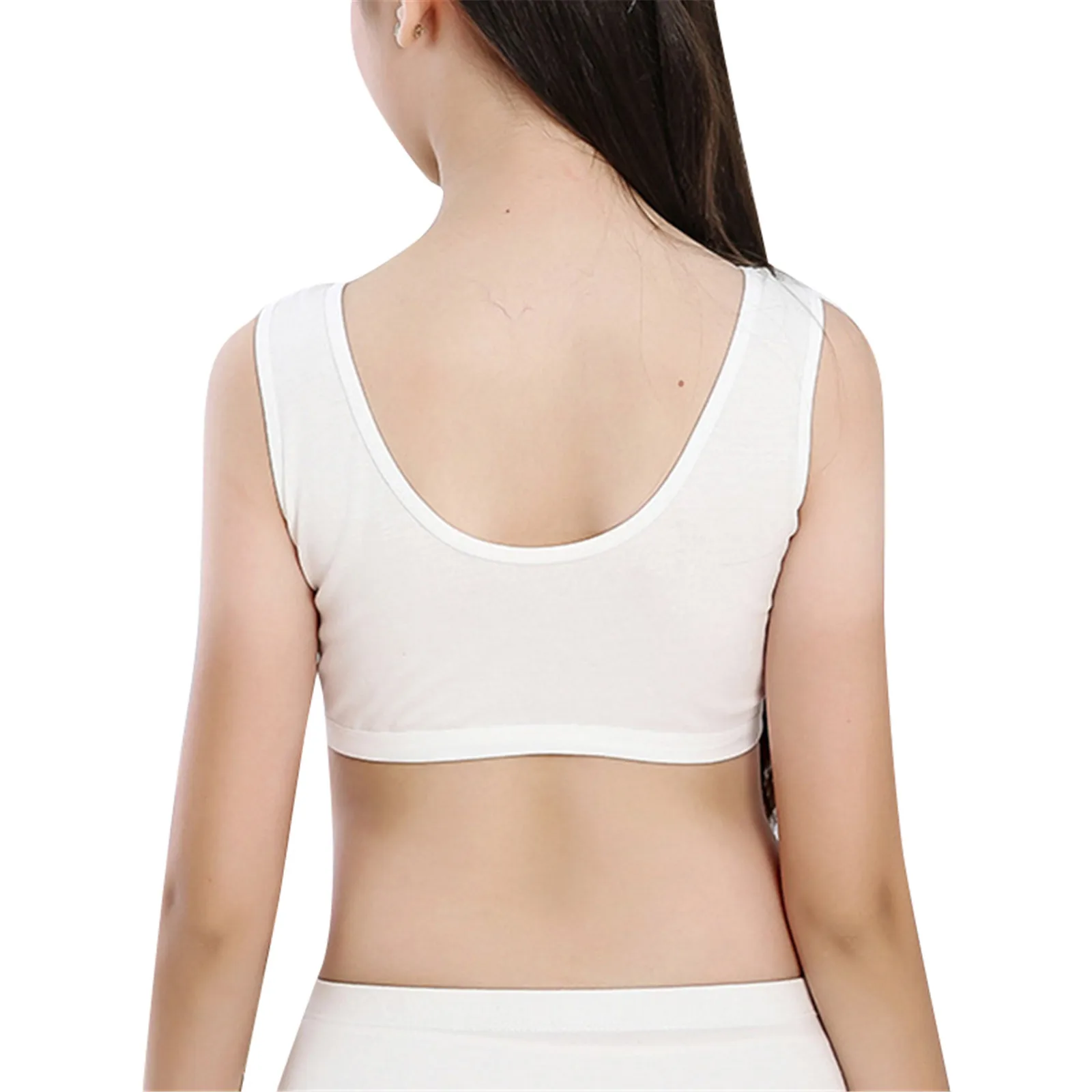 

Little Girls Soft Sport Bra Cotton Spandex Small Vest Design Wireless Bralette for Kids SDFA88