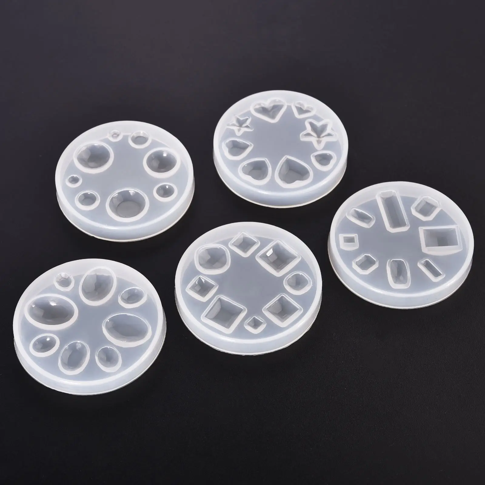 

DIY Jewelry Silicone Mould Round Oval Square Drop Pendant Earring Mold Round Cabochon Pendant For Making Exoxy Resin Molds