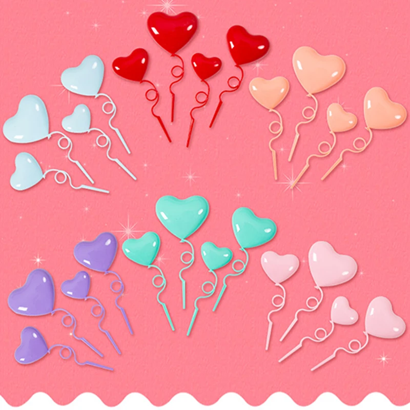 

4Pcs/Set Heart Happy Birthday Cake Topper Birthday Party Wedding Cake Decoration