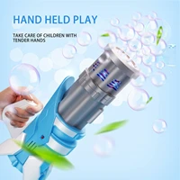 kids toy bath toys electric gatling bubble machine 5 holes gatling plastic bubble gun toy for kids wholesale