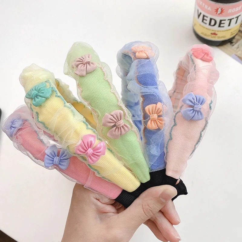 

2021 Summer Women Girls Cute Sweet Colors Bow Flower Hairbands Lady Lovely Hair Hoop Headbands Female Fashion Hair Accessories