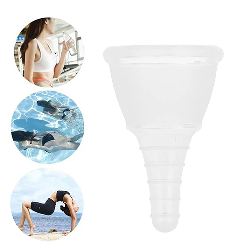 

Reusable Menstrual Cups Foldable Feminine Hygiene Hollow Tail Menstrual Collector Soft Medical Silicone Cup Menstrual Cup 1PC