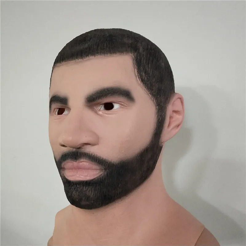 Маска для телосложения сильная мужская с бородой Косплей латексные Реалистичные