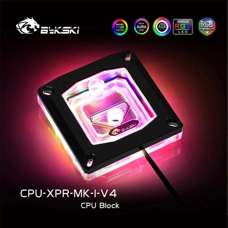 Водяной блок для процессора Bykski INTER I7 LGA 115x2011 2066 1366 5V ARGB / 12V RGB AURA SYNC CPU XPR MK I V4|Кулеры
