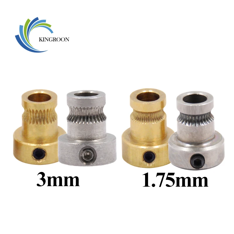 KINGROON 10 шт./лот привод шестерни экструдер шкив медь латунь нержавеющая сталь 1 75 3 0