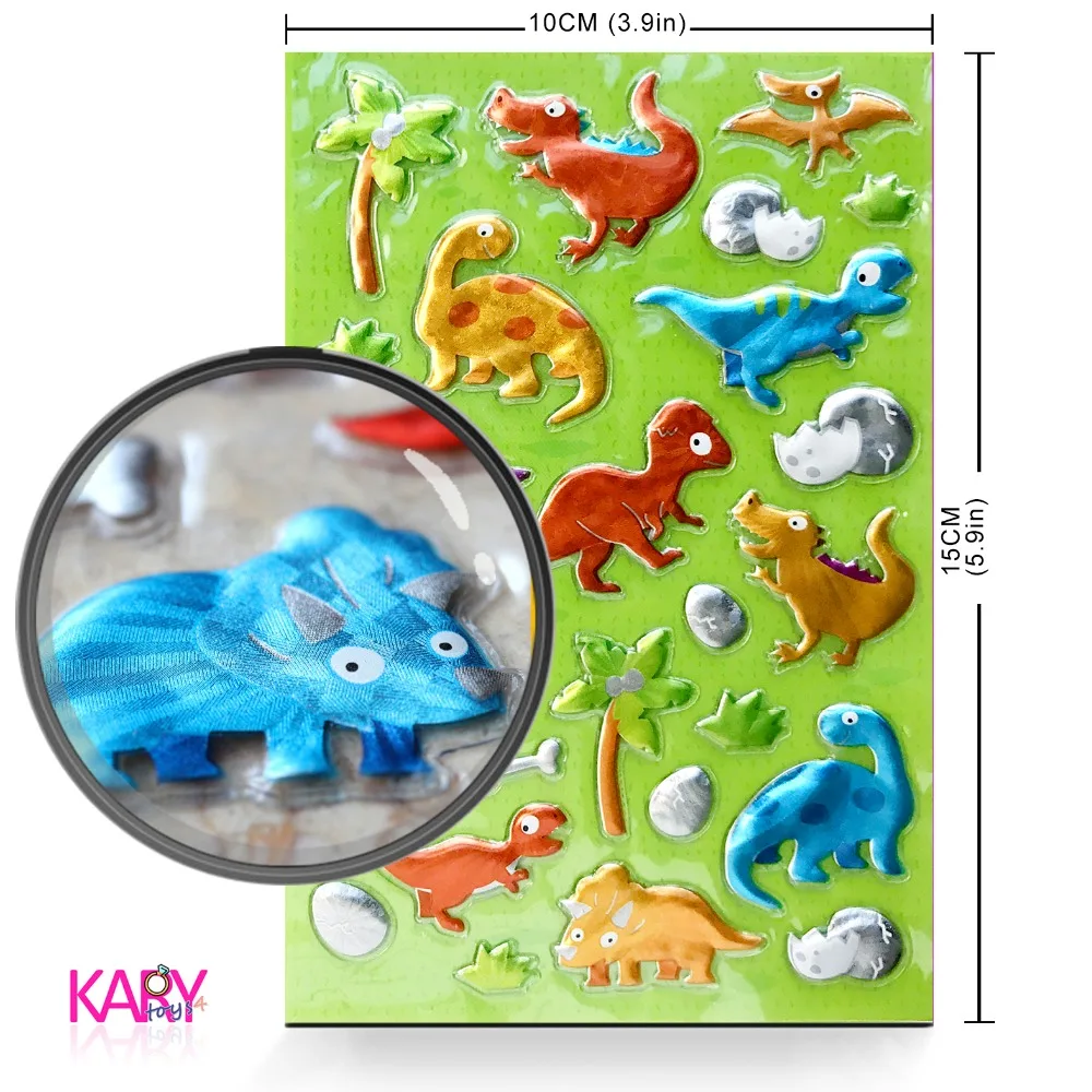 

Животные T-Rex в парк развлечений трицератоп красочный динозавр Блестящий яркий блеск, пузырчатые наклейки для скрапбукинга, Подарочные игру...