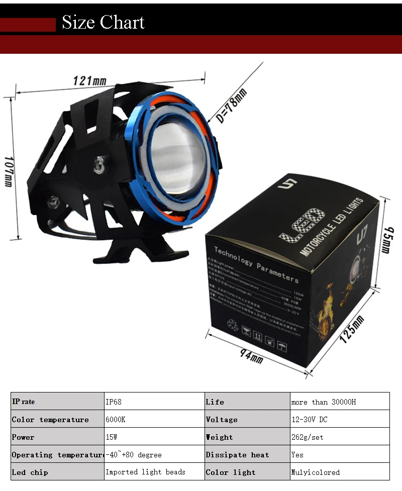 Светодиодный противотуманный светильник s для moto rcycles U11 Angel Devil Eye, светодиодный фонарь, головной светильник, мото rcycle, скутер, фары мотоцикла, лампы, мото передний светильник