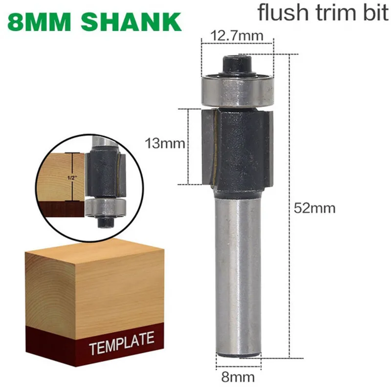 1 шт. 8 мм хвостовик деревянные обрезные фрезы с подшипником Деревообрабатывающие