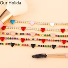 Оптовая продажа ювелирных изделий, роскошные аксессуары из циркония, чокер, ожерелье с любовью, полностью из бриллиантов, простая цепочка до ключиц, подарок для женщин