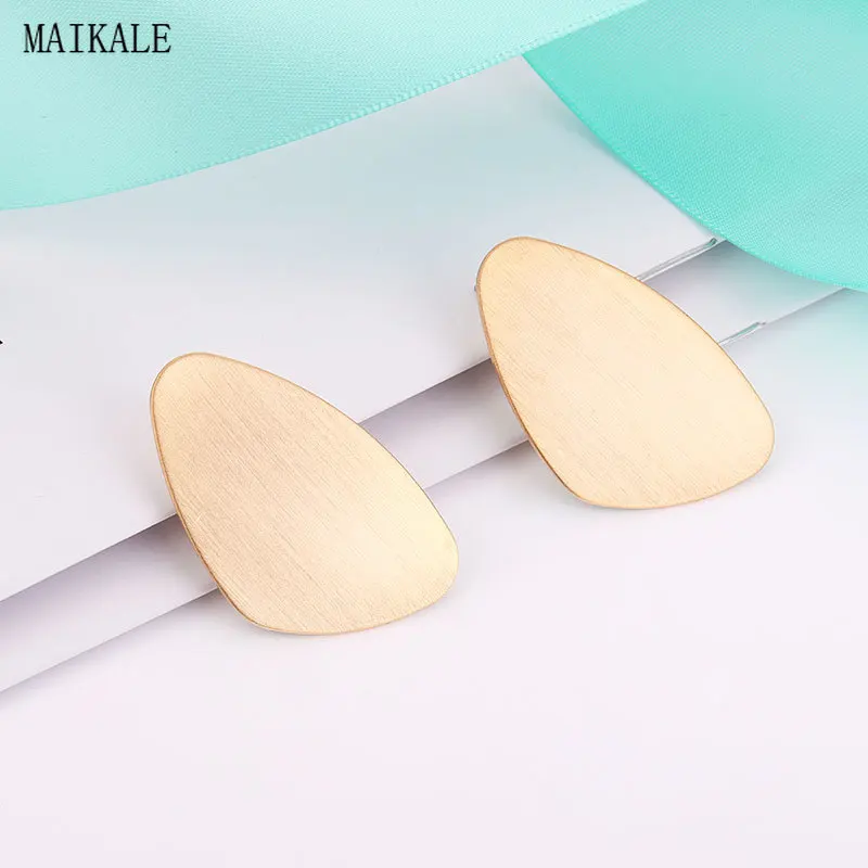 Женские Простые большие серьги гвоздики MAIKALE массивные из золотого медного