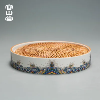 Фарфоровая эмалевая роспись tureen большая трехчашечная тарелка для приготовления