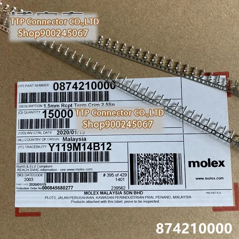 

20000pcs/lot Connector 874210000 87421-0000 Wire diameter 24-26AWG 100% New and Origianl
