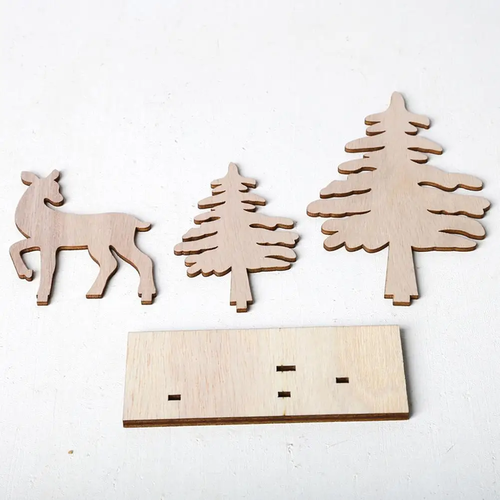 2020 деревянные рождественские поделки Декор рождественская елка Милый лось