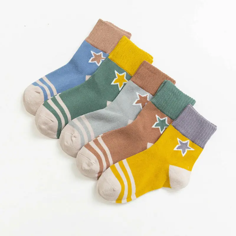 Носки детские Emmababy хлопковые мягкие трикотажные для новорожденных 5 пар | Детская