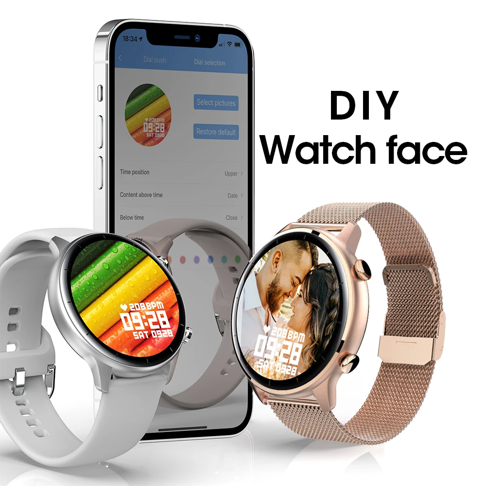 2022 new woman smart watch with make calls men women smartwatch blood pressure sports fitness tracke for android samsung apple free global shipping