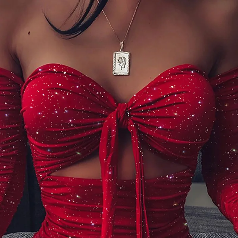 Новинка 2020 модное сексуальное женское облегающее блестящее платье с открытыми