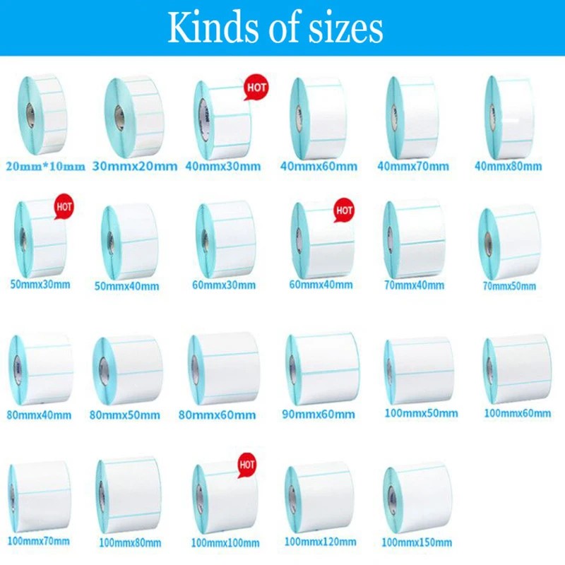 Термоэтикетки клейкие 1000 шт./рулон бумага для супермаркетов прямая печать