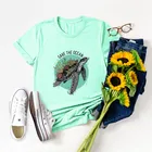 Женская футболка с надписью Save The Ocean, футболка с круглым вырезом и коротким рукавом, топ из 100% хлопка, женские футболки с графическим принтом