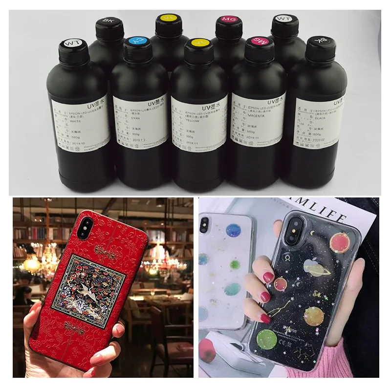 Твердая чернильная 500 мл бутылка Светодиодный УФ чернила для Epson L800 L805 L1800 R290 R330 1390
