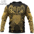 Толстовка с капюшоном Vikings - The Raven Yellow of Odin Tattoo 3D, модные толстовки в стиле Харадзюку, повседневная куртка унисекс, пуловер