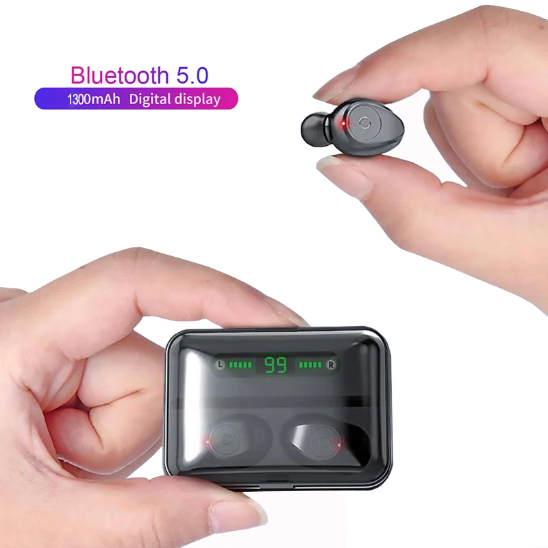 TWS наушники беспроводные Bluetooth светодиодный дисплей bluetooth гарнитура с микрофоном