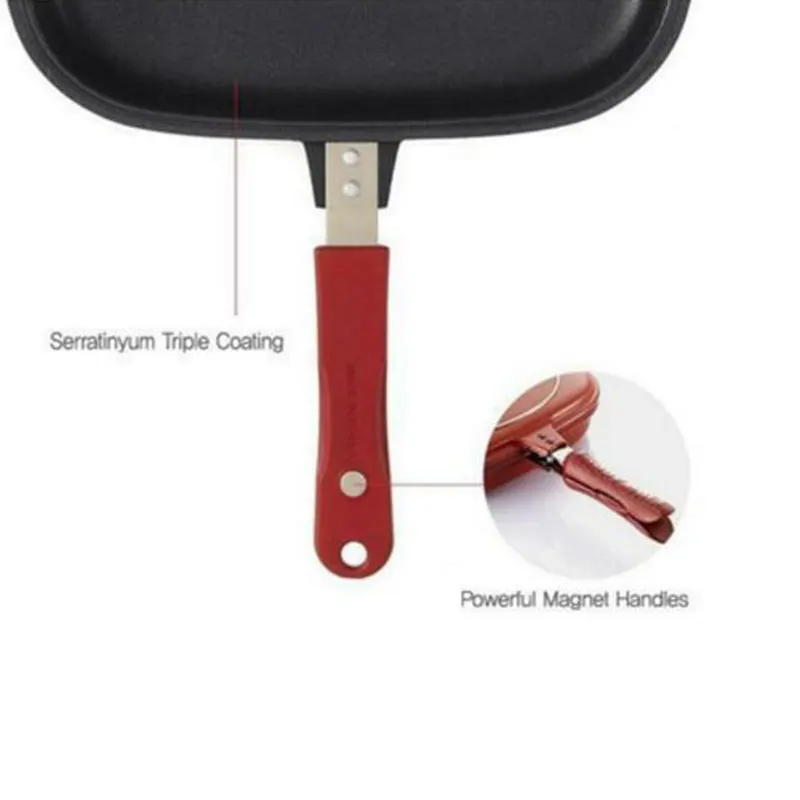 Двухсторонняя сковорода антипригарный противень портативный для домашней кухни