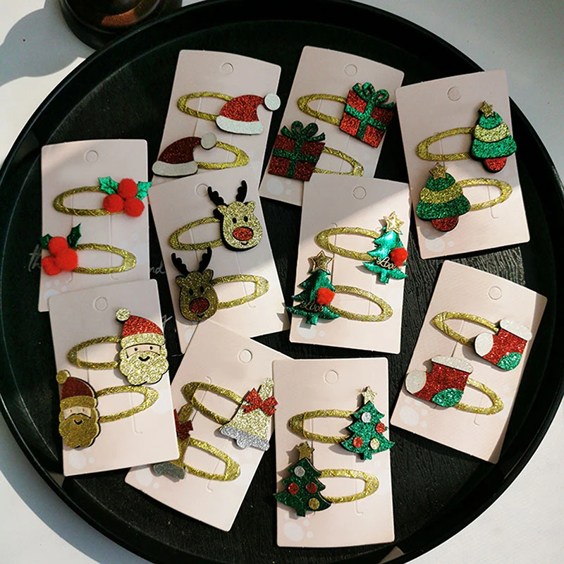 

Christmas Gift Hairpin Set Children Hair Accessories Holiday Gift Princess Christmas Hairpin Girl Hair Accessories Side Clip