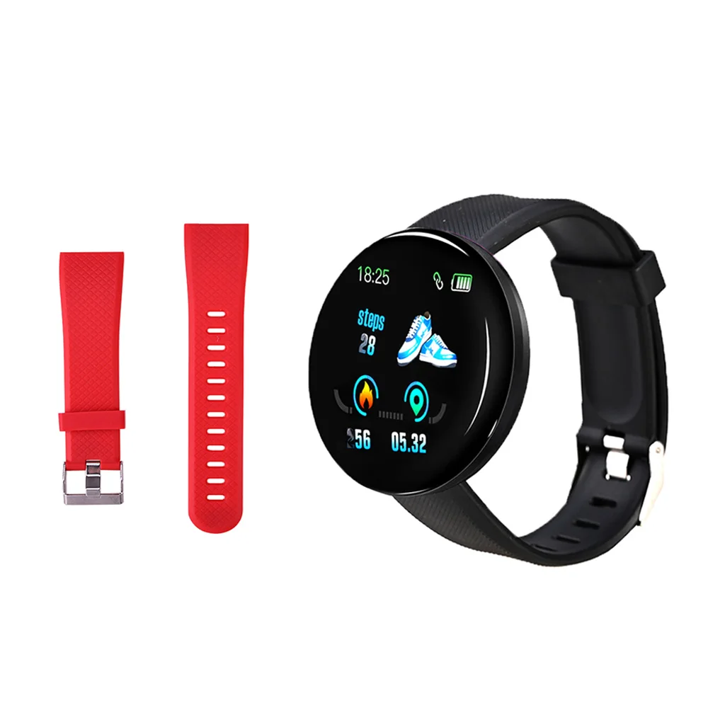 Black N Red strap 116 плюс смарт-браслет D13 спортивный фитнес-браслет D18 умный Браслет измерение кровяного давления шагомер Smartband часы - Цвет: Black N Red strap