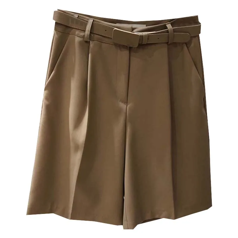 

2021 Spring New Fashion All-Matching Loose Korean Dongdaemun Straight Pants High Waist Casual Suit Shorts for Women