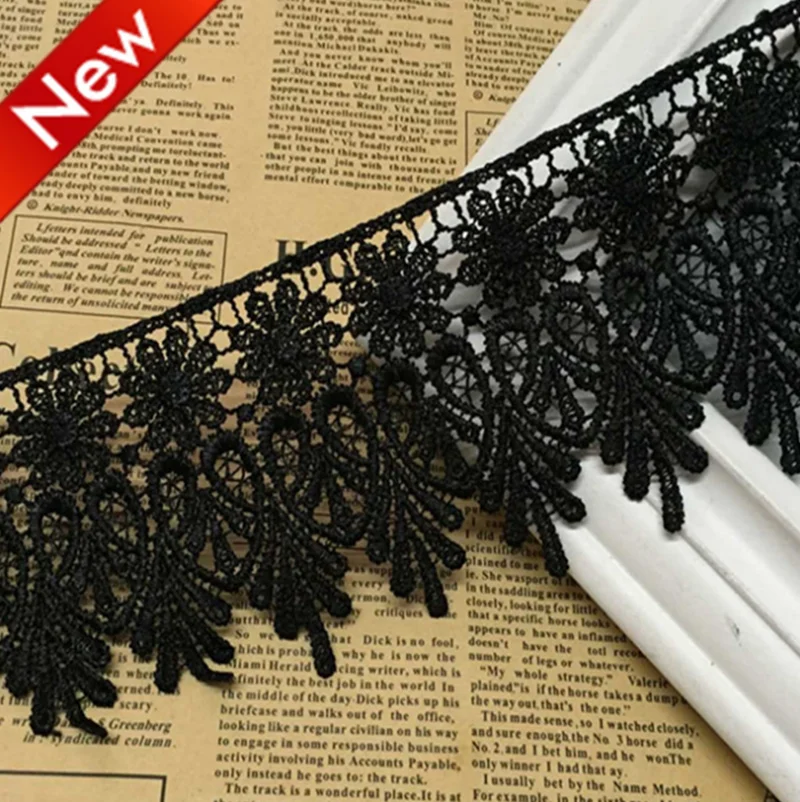

1Yard 9cm Black/White Embroidered Net Lace Fabric Trim Ribbons DIY Lace Fabric Sewing On cloth Handmade Craft Materials
