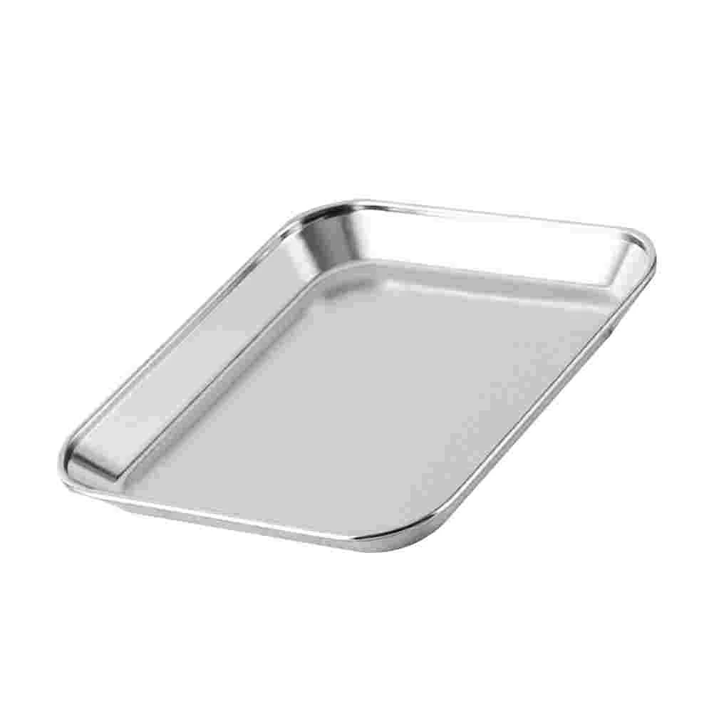 

1pc Food Serving Plate Stainless Steel Storage Plate Durable Barbecue Plate