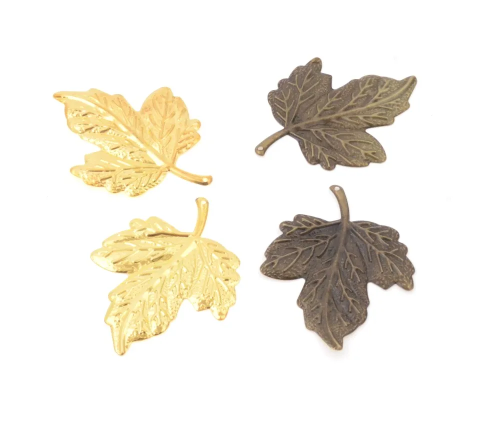 Бесплатная доставка 10 шт. коннекторы из филигранных листьев бронзового тона