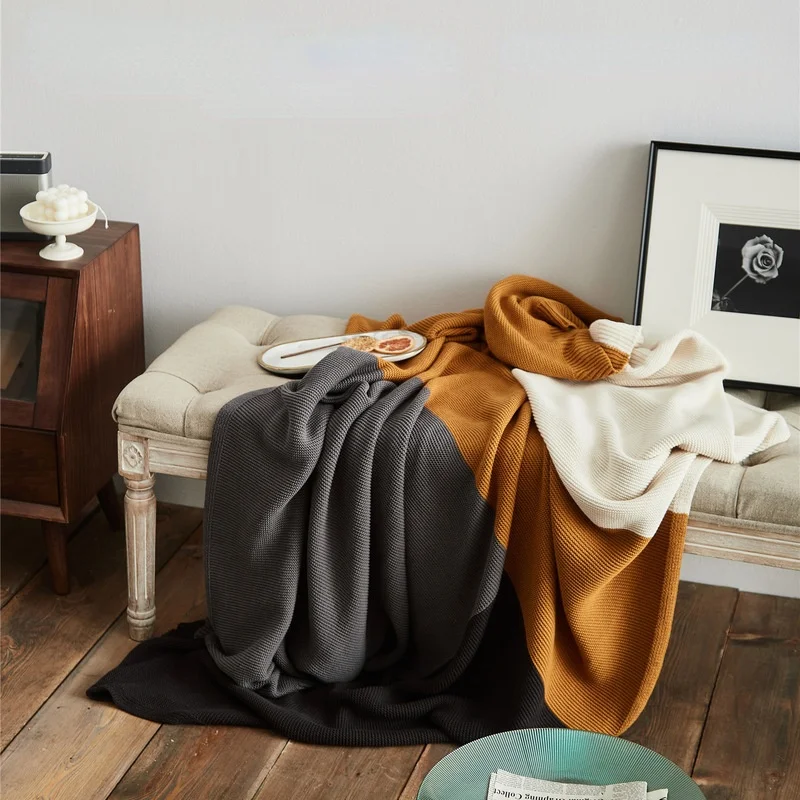 

Вязаные хлопковые креативные одеяла для весны и лета Новинка шерстяное одеяло для фотосъемки комплект полотенец для дивана