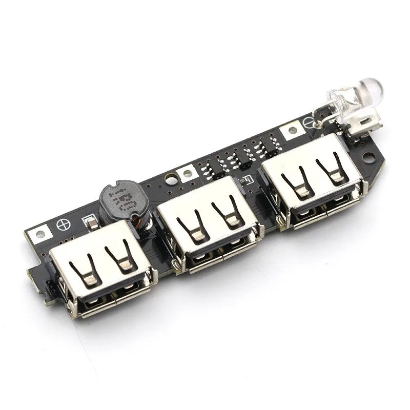 Внешний аккумулятор 5 В 1 А 2 3 USB-порта Повышающий Модуль питания + литий-ионный