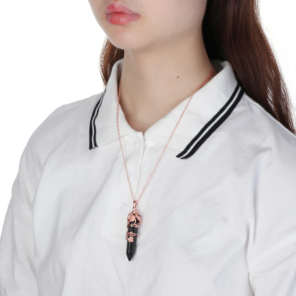 1 шт. модное шестигранное лечебное хрустальное ожерелье Цветочная проволока