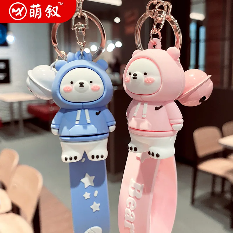 

2021 Creative Sweater Bear Keychain Pendant Cute Epoxy Animal Cartoon Doll Accessories Car Couple Key Chain Wholesale